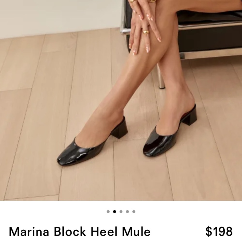 Reformation Marina Block Heel Mule (never worn, in original packaging)